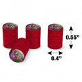 Yellow Budgies And Purple Orchids Valve Stem Caps For Tire Rim Wheel Aluminum Red