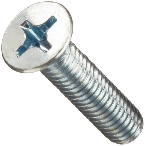 Steel Machine Screws Zinc Plated Flat Head Phillips Drive M6 1 Threads 50mm Length Pack Of 50