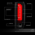 Auto Dynasty Pair Tinted 3d Led Bar Tail Brake Light Lamps Compatible With Ford F150 F250 F350 Bronco F Super Duty Styleside