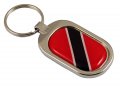 Trinidad And Tobago Flag Key Chain Metal Chrome Platedchain Key Fob Keyfob
