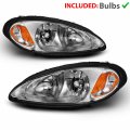 Amerilite Replacement Headlights Turn Siganl Assembly For 2001-2005 Pt Cruiser Oe Factory Style Halogen Bulbs Chrome Pair