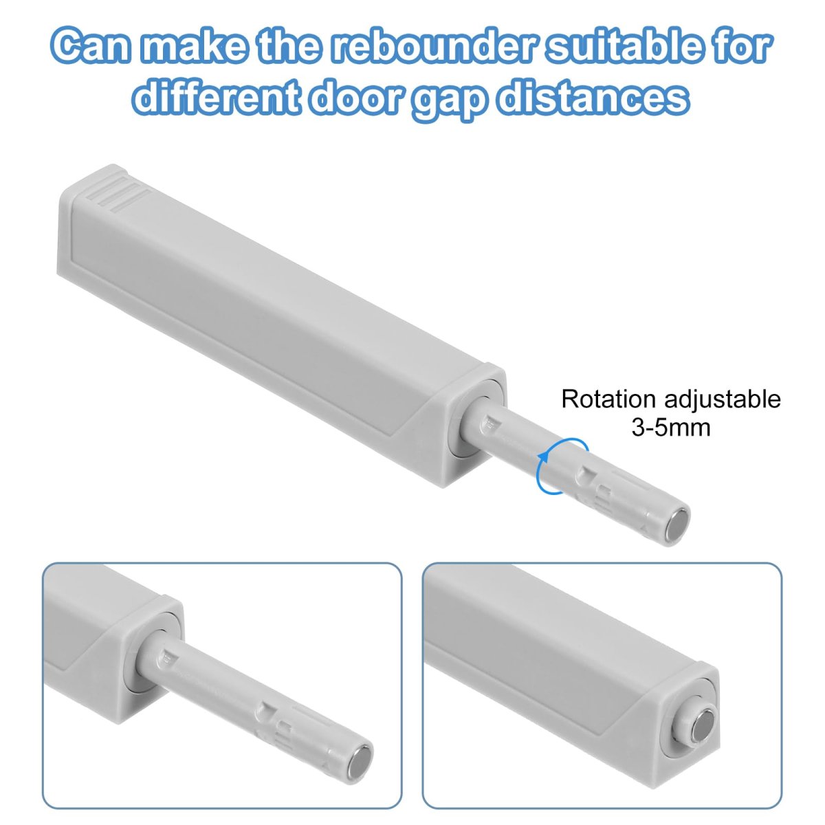 4 Pcs Magnetic Push Latches For Cabinet Door 2 99x1 26 In To Open Latch Hardware Hidden Release Drawer Pull Closet Plastic Grey