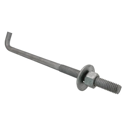 1 2 X 10-inch Galvanized Threaded Anchor Bolts With Hardware For Wood Concrete 10 Pack