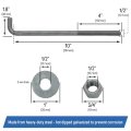 1 2 X 10-inch Galvanized Threaded Anchor Bolts With Hardware For Wood Concrete 10 Pack