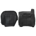 Secos Driver Side Bottom Top Lean Back Black Leather Seat Covers For Chevy Silverado Gmc Sierra 1999 2000 2001 2002 