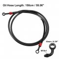 X Autohaux Brake Hose An3 28 90 Degree M10 Motorcycle Hydraulic Line Oil Pipe Fitting For Atv Motocross Racing Bike 150cm Black