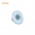 Uxcell M8 T-nuts 24pcs Carbon Steel Tee Nut Round Base Weld Nuts 10mm Height Through Hole Flange Insert Female Thread Plate