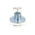 Uxcell M8 T-nuts 24pcs Carbon Steel Tee Nut Round Base Weld Nuts 10mm Height Through Hole Flange Insert Female Thread Plate
