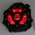 Motorcycle Left Engine Stator Cover Guard With Red Led For 2005-2008 Gsxr1000 Black Billet Aluminum Mt049a Bk 