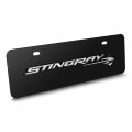 Ipick Image Made For Chevrolet Corvette C7 Stingray 3d Logo 12 X 4 25 European Look Black Half-size Stainless Steel License