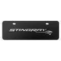 Ipick Image Made For Chevrolet Corvette C7 Stingray 3d Logo 12 X 4 25 European Look Black Half-size Stainless Steel License