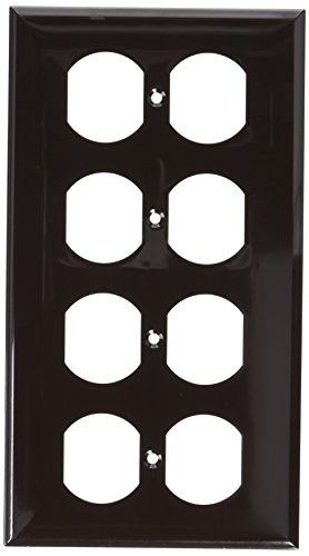 Morris 81442 Lexan Wall Plate Decorative Gfci 4 Gang Brown