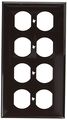 Morris 81442 Lexan Wall Plate Decorative Gfci 4 Gang Brown 