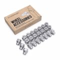 24pcs Chrome Silver Open Et Lug Nuts Metric 12x1 5 Thread Size 1 Inch Length Extended Threads Cone Conical Taper Seat Shank For