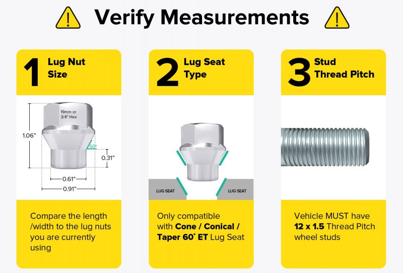 24pcs Chrome Silver Open Et Lug Nuts Metric 12x1 5 Thread Size 1 Inch Length Extended Threads Cone Conical Taper Seat Shank For
