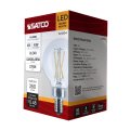 Satco S21204 4w G16 5 Led Filament Lamp Clear Candelabra Base 2700k Warm White 350 Lumens 120v 40w Incandescent Equivalent Wet