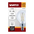 Satco S21204 4w G16 5 Led Filament Lamp Clear Candelabra Base 2700k Warm White 350 Lumens 120v 40w Incandescent Equivalent Wet