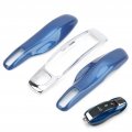 Car Key Case For Porsche 911 Panamera Macan Boxste Fob Protector Cover Shell Trim Replacement Sapphire Blue Silver