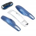 Car Key Case For Porsche 911 Panamera Macan Boxste Fob Protector Cover Shell Trim Replacement Sapphire Blue Silver