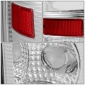 Chrome Clear Lens 3d Led C-shape Bar Tail Brake Lights Compatible With Ford F150 97-03 F250-f550 Super Duty 99-07