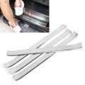 Qiilu Car Door Plate Sill Scuff Cover Stainless Steel Exterior 4pcs Entry Strip Protector Decoration Fit For Tundra 2011-2020