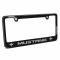 Ipick Image For Ford Mustang Speed-line Dual Logo Black Real Carbon Fiber License Plate Frame