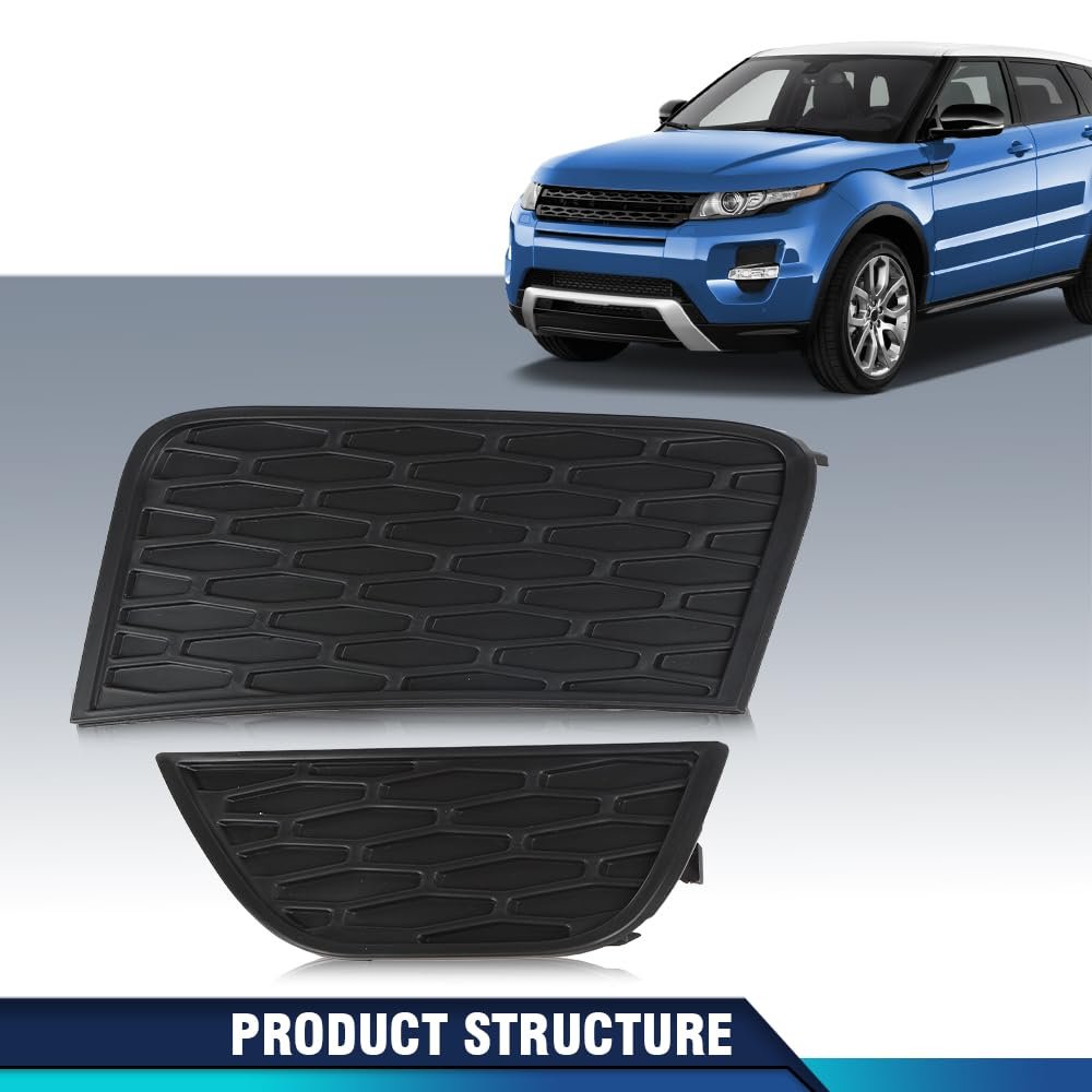Front Left Fog Light Cover Lamp Bezel For Land Rover Range Evoque 2011 2015 Dynamic Black Upper And Lower 2 Piece Set Lr027867