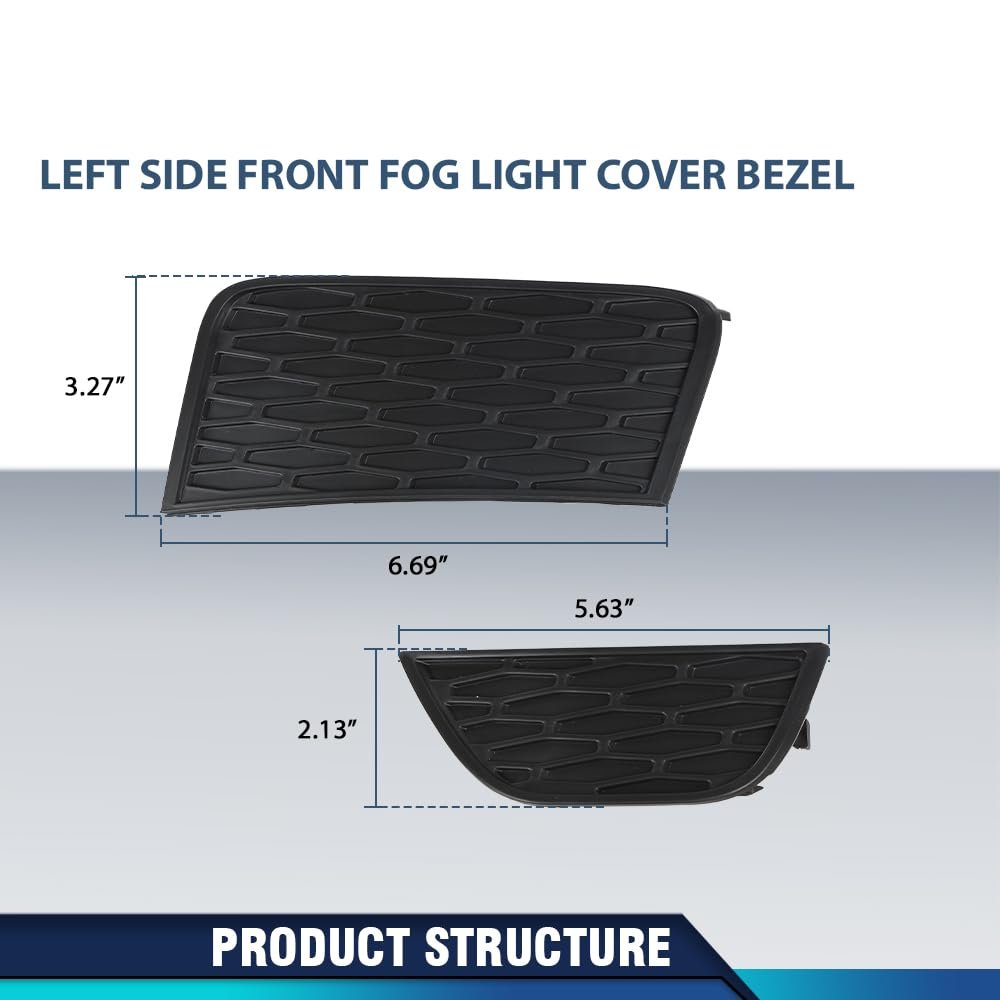 Front Left Fog Light Cover Lamp Bezel For Land Rover Range Evoque 2011 2015 Dynamic Black Upper And Lower 2 Piece Set Lr027867