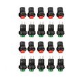 Honbay 20 Pcs 1 2inch Thread Green Red Cap Spst Latching Type Push Button Switch Off-on 