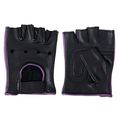 Hot Leathers Womens Fingerless Gloves Black Purple Medium 