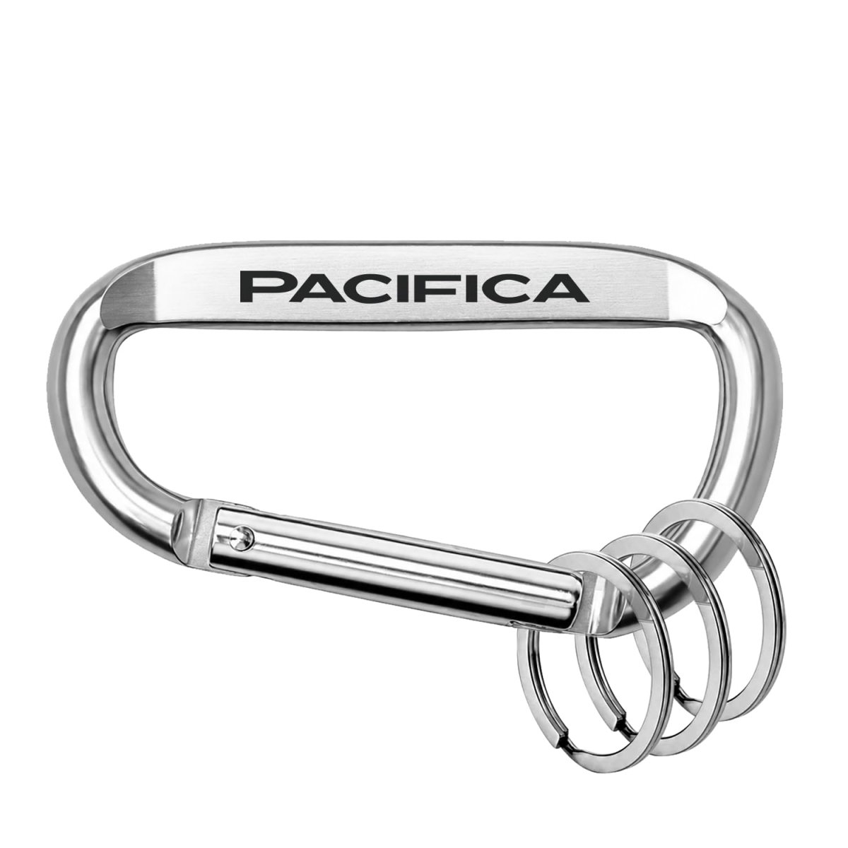 Officially Licensed Chrysler Pacifica Laser Etched Silver Metal Carabiner Keychain With Split Key Rings 3 In X 1 5