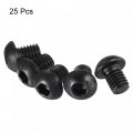 Uxcell M6x8mm Hex Socket Button Head Cap Bolts Screws Alloy Steel 25pcs