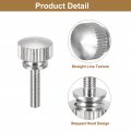 Uxcell M3x12mm Knurled Thumb Screws 6pcs Brass Bolts With Shoulder Grip Knobs Fasteners Silver Tone