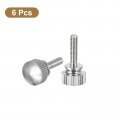 Uxcell M3x12mm Knurled Thumb Screws 6pcs Brass Bolts With Shoulder Grip Knobs Fasteners Silver Tone