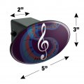 Treble Clef On Music Notes Oval Tow Trailer Hitch Cover Plug Insert