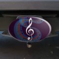 Treble Clef On Music Notes Oval Tow Trailer Hitch Cover Plug Insert
