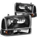 Compatible With Ford Super Duty 1st Gen Pair Of Black Amber Corner Headlight Smoke Led 3rd Brake Light W O Cargo
