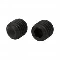 Uxcella M12 Dia 12mm Length Head Hex Socket Cup Point Grub Screw Black Din916 30pcs