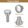 Uxcell M5x12mm Knurled Thumb Screws 6pcs Brass Bolts With Shoulder Grip Knobs Fasteners Silver Tone
