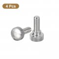 Uxcell M5x12mm Knurled Thumb Screws 6pcs Brass Bolts With Shoulder Grip Knobs Fasteners Silver Tone