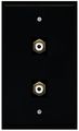 Riteav Black 2 Port Rca White Wall Plate 