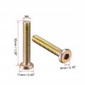 Uxcell M6x35mm Furniture Bolt Hex Socket Drive Round Head Screw Zinc Plated 30pcs