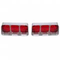 Hecasa Upper Tail Light Assembly Compatible With 1972 Oldsmobile Cutlass 442 Cutlass Supreme Lamps W O Bulbs Red Lens Silver