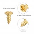 Uxcell Brass Wood Screws M2x6mm Phillips Flat Head Self Tapping Connector For Door Cabinet Wooden Furniture 50pcs