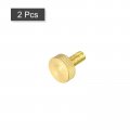 Uxcell Knurled Thumb Screws M8x20mm Flat Brass Bolts Grip Knobs Fasteners For Pc Electronic Mechanical 2pcs