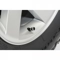 Ipick Image For Cadillac Script Nameplate In White On Real Carbon Fiber Barrel Silver Aluminum Tire Valve Stem Caps