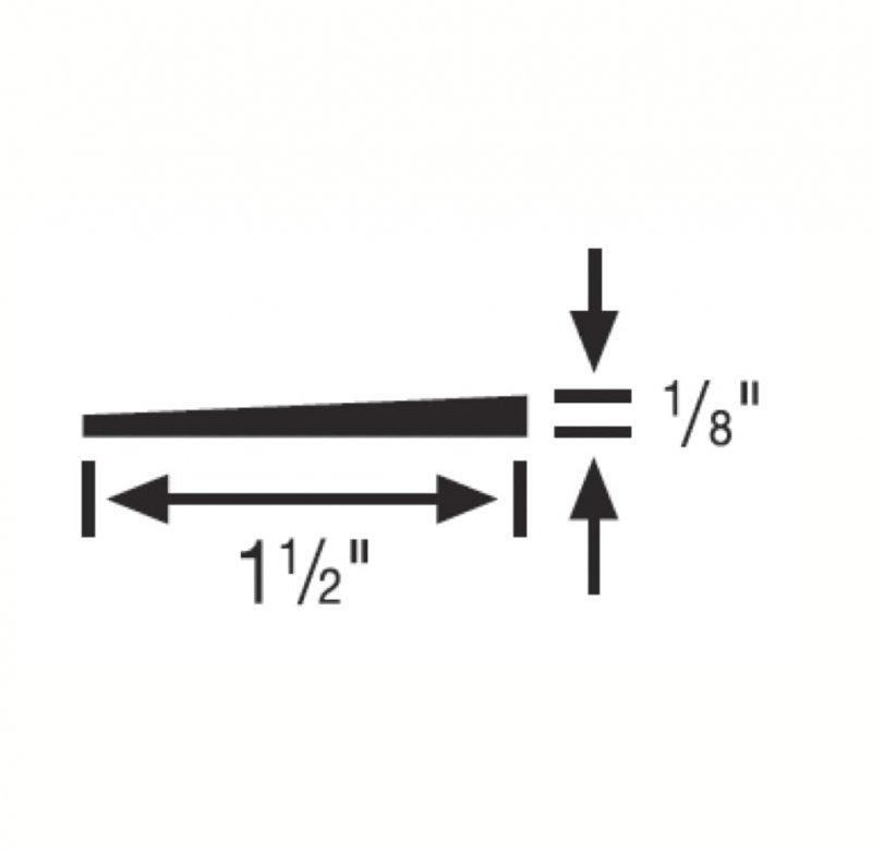Roppe Transition Reducer Profile 45 Black 1 8 H X 9 L 5 W