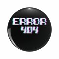 Error 404 Glitch Gift Double Sided Stainless Steel Keychain 1 25 In Round 3d Resin Encased Design For Keys Backpack Handbag And 