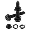 M6 X 35mm Phillips Flanged Hex Head Bolts 10pcs 304 Stainless Steel Flange Hexagon Screws With Nuts Flat Lock Washers Fully 