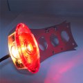 Httmt 411-p- Chrome Horizontal Vertical Zigzag Mount License Plate Bracket Oval-shaped Led Tail Brake Light Integrated